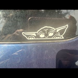 Homemade baby Yoda vinyl sticker